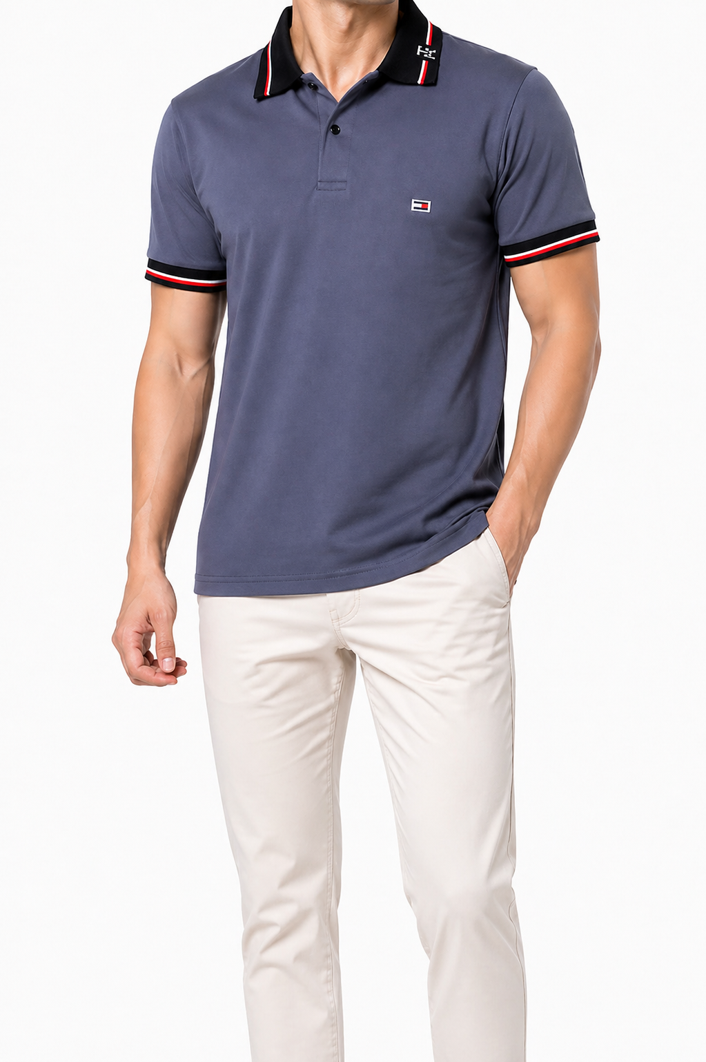 Steel Grey Slim Fit Polo