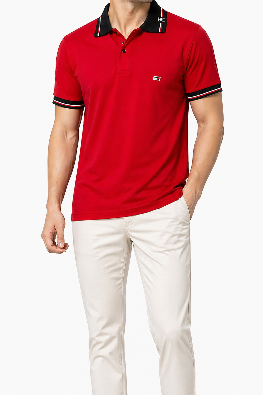 Bold Red Slim Fit Polo